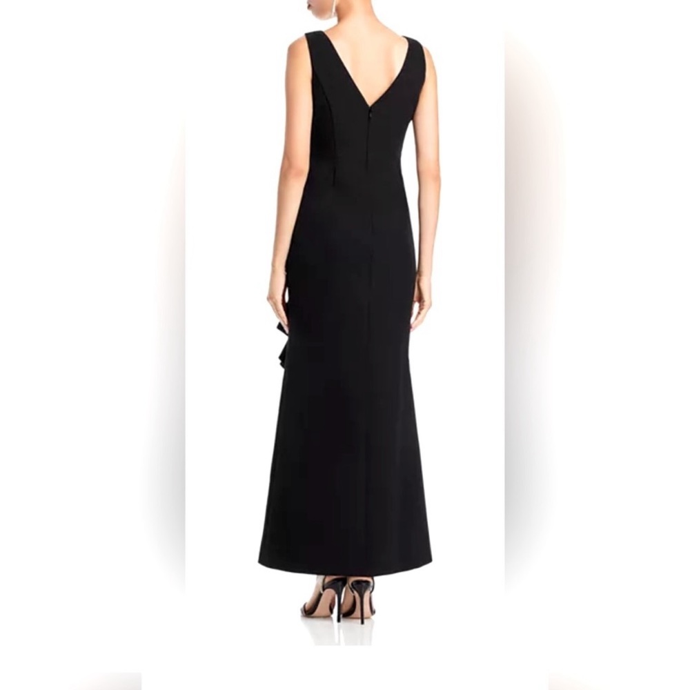 Eliza J Ruffle-Front Sleeveless Maxi Gown – Black, Size 4 NWT Formal Dress - Picture 5 of 12